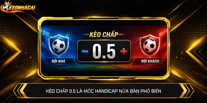Kèo chấp 0.5 là mốc handicap nửa bàn phổ biến