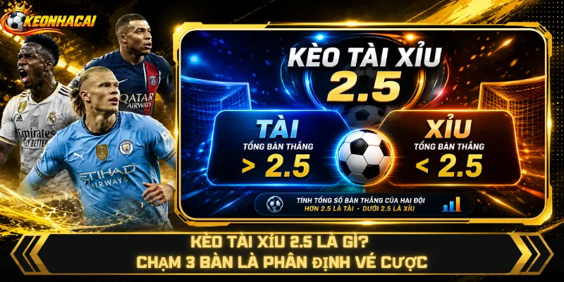 Kèo Tài Xỉu 2.5 Là Gì? Chạm 3 Bàn Là Phân Định Vé Cược