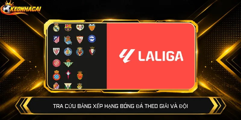 Tra cứu bảng xếp hạng bóng đá theo giải và đội