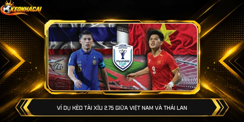 Ví dụ kèo Tài Xỉu 2.75 giữa Việt Nam và Thái Lan